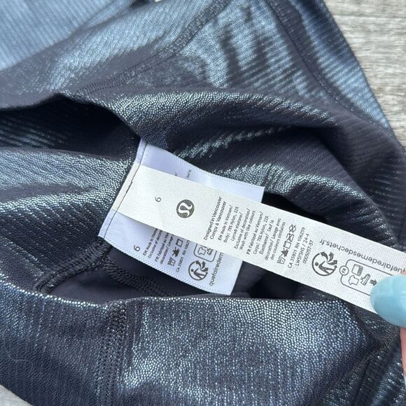 Lululemon Align High-Rise Ribbed Pant 25" Shine Foil Black Night SIZE 6 NWT - Picture 6 of 8